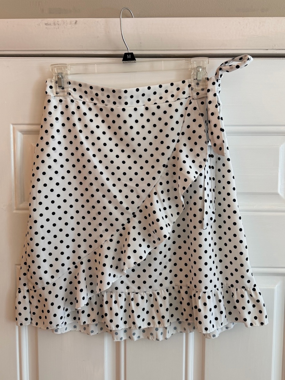 Nasty Gal White Polka Dot Ruffle Wrap Skirt